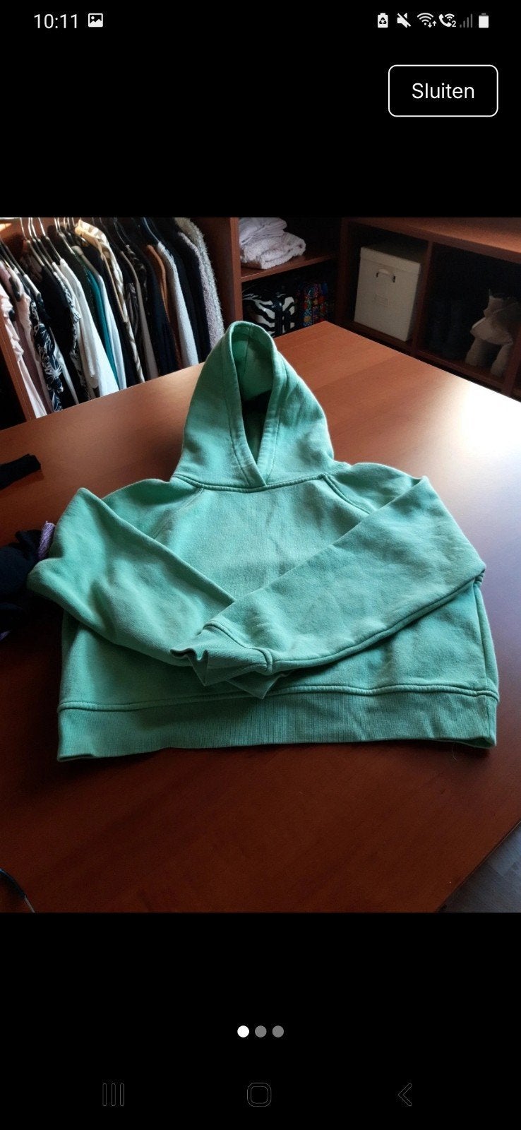sweater met print op rug en kap, Kleding | Dames, Amy & Ivy, Ophalen, Maat 36 (S), Groen