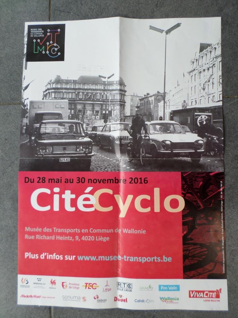 Citécyclo MTC  - affiche 60x40 cm - 2016, Enlèvement ou Envoi, Rectangulaire vertical, A1 jusqu'à A3, Utilisé
