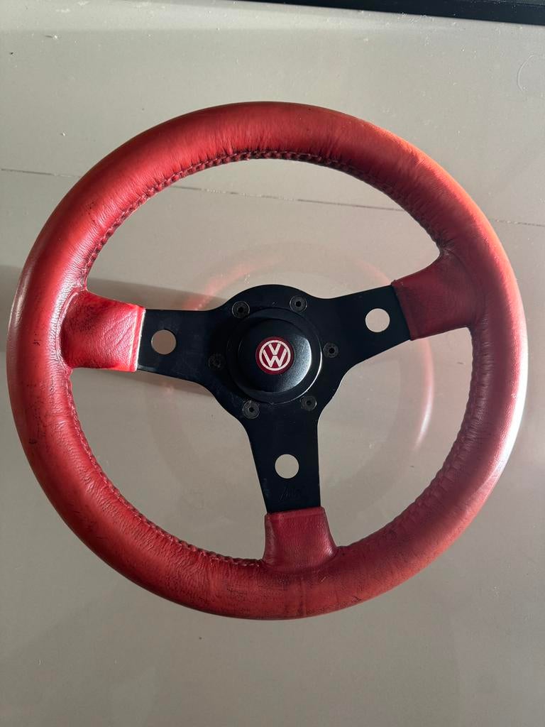 Leder sport stuur van merk Luisi -Italy VW Golf mk1 mk2, Auto-onderdelen, Ophalen of Verzenden, Gebruikt, Volkswagen