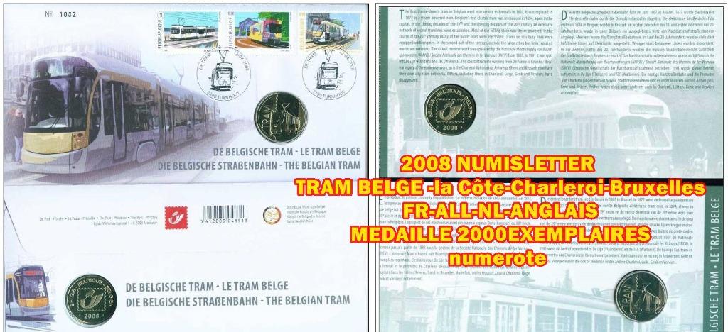 2008 NUMISLETTER TRAM BELGE, Envoi