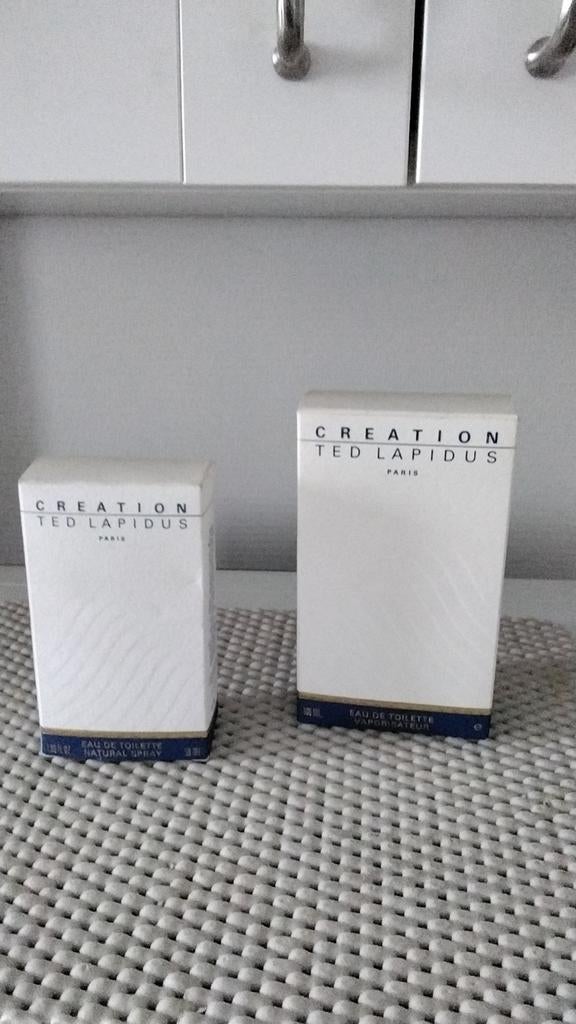 Flacon vide Création de Ted Lapidus 100 ml avec  emballage, Enlèvement ou Envoi, Comme neuf, Bouteille de parfum