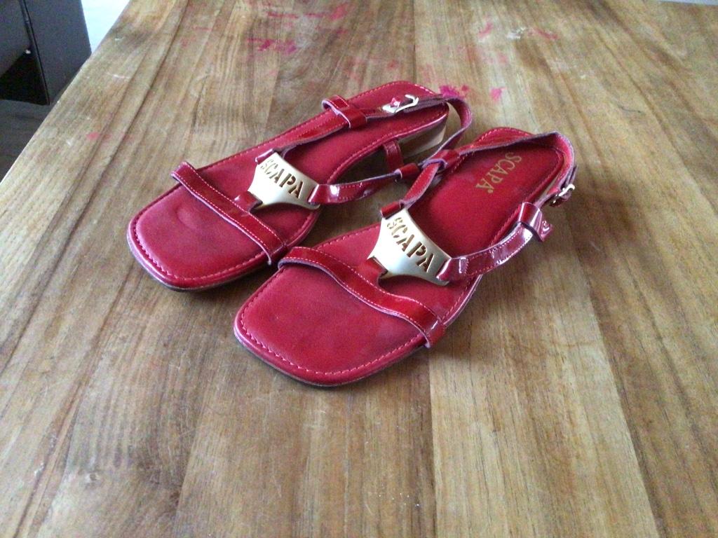 Scapa sandaaltjes mt 37, Kleding | Dames, Schoenen, Scapa, Zo goed als nieuw, Rood, Sandalen of Muiltjes