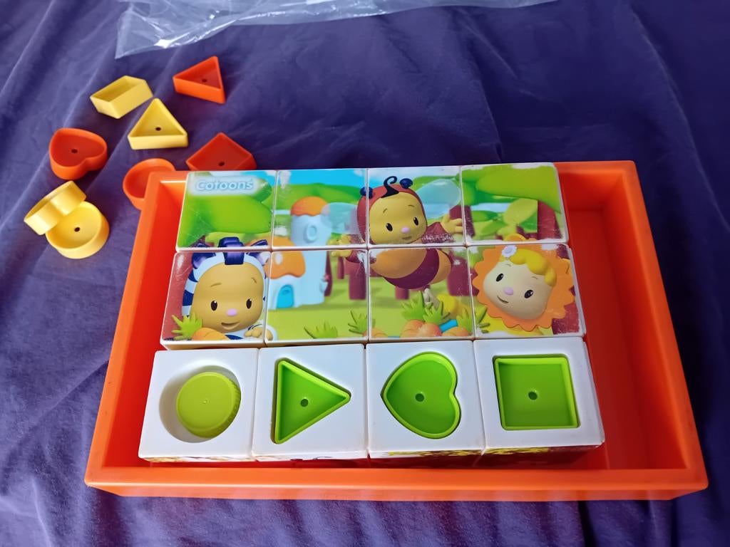 Cotoon educatieve blokken legpuzzel, Ophalen of Verzenden, Zo goed als nieuw, Puzzelen