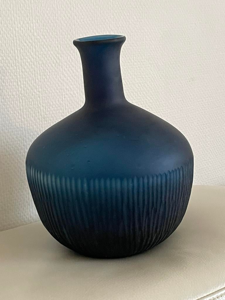 KARE Blauwe glazen design vaas, Neuf, Moins de 50 cm, Verre, Enlèvement