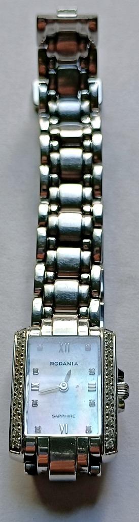 Montre RODANIA Worldstar quartz, rect., cadran nacré zircons, Enlèvement ou Envoi, Utilisé