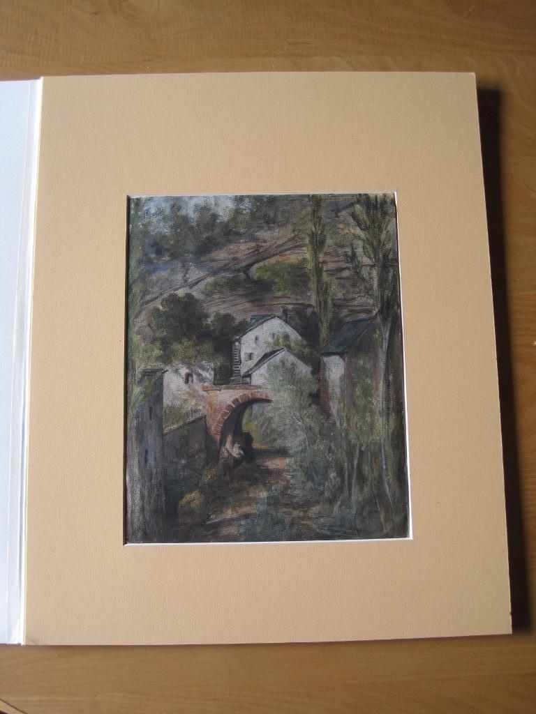 ingelijste tekening landschap, Ophalen of Verzenden