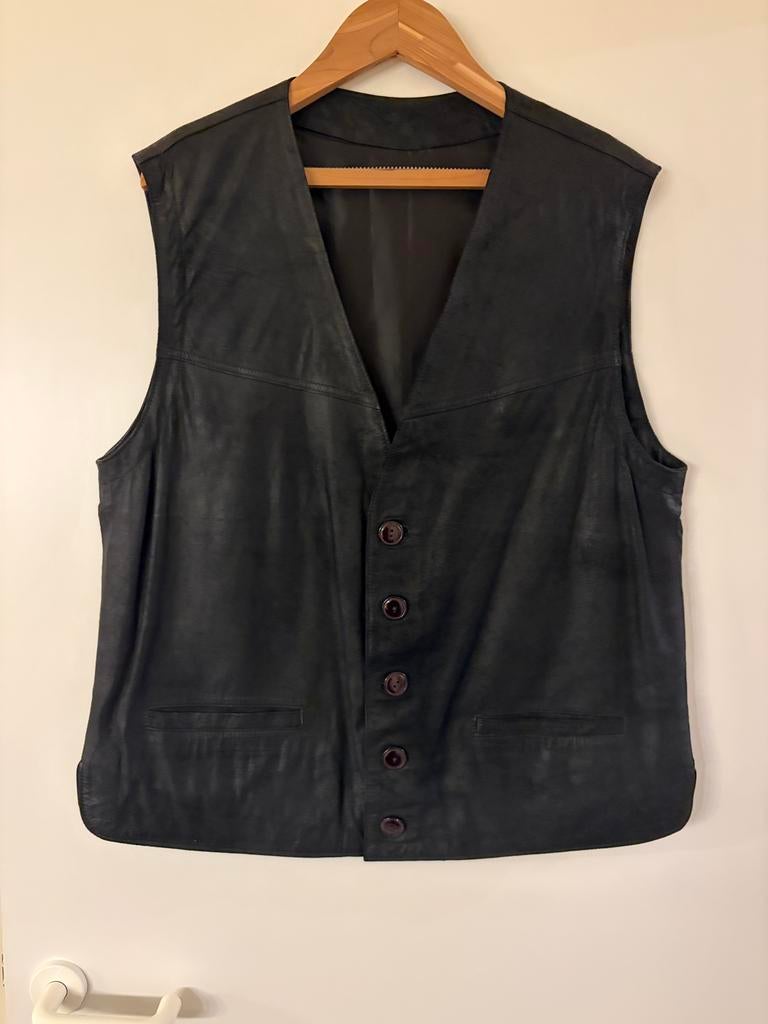 Gilet en cuir fin et doux, Enlèvement ou Envoi, Comme neuf, Taille 48/50 (M), Noir