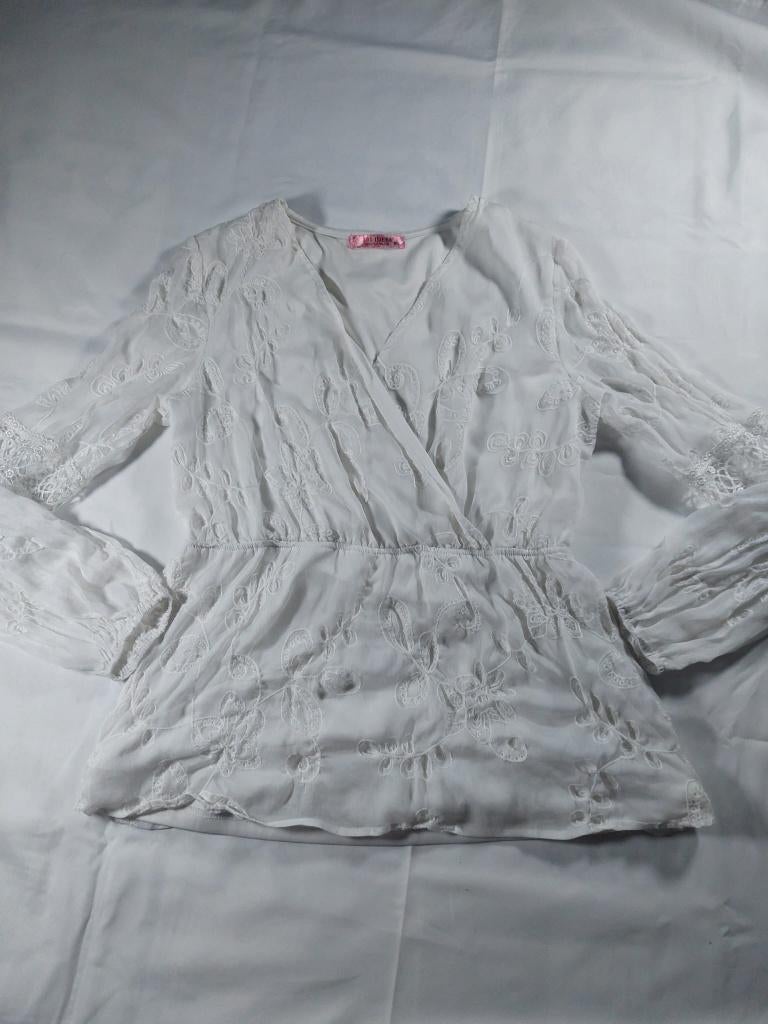 Blouse blanche manches longues de la marque 101 Idées, Kleding | Dames, Maat 38/40 (M), Wit, Ophalen of Verzenden, Zo goed als nieuw