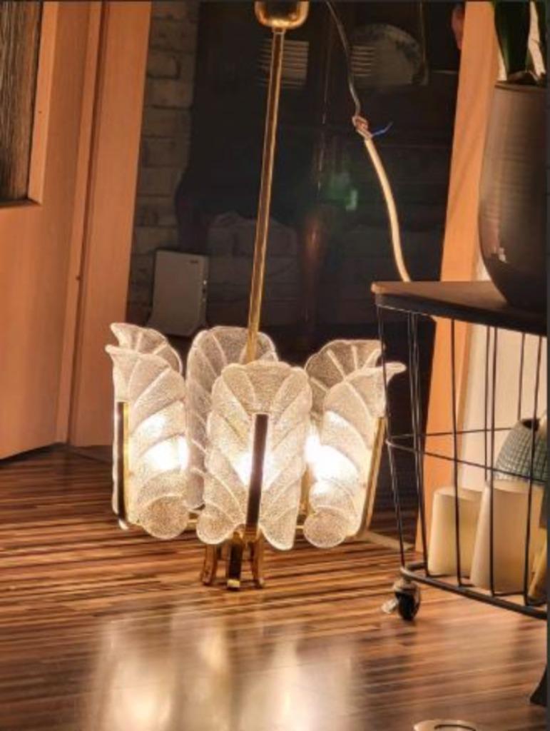 vintage Fagerlund Orrefors kroonluchter hanglamp 60er, Ophalen, Zo goed als nieuw, Glas, Vintage design