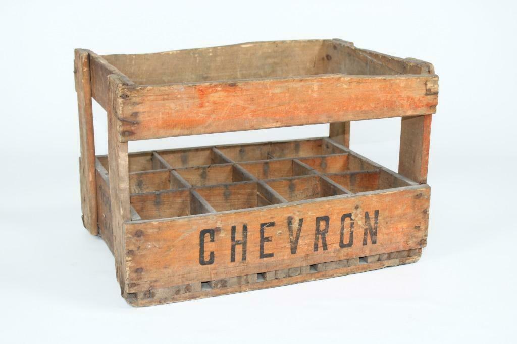 Oude houten kist van Chevron, Antiek en Kunst, Ophalen