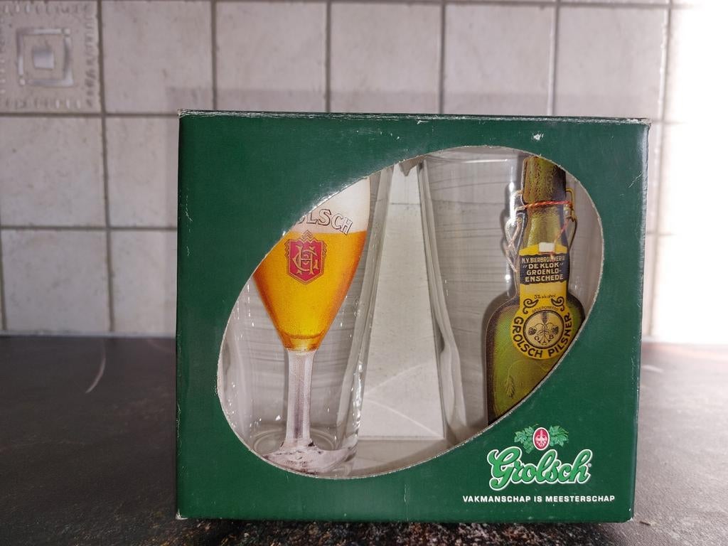 Récupérez des verres de grolsch, Collections, Marques de bière, Enlèvement ou Envoi, Comme neuf, Verre ou Verres, Grolsch