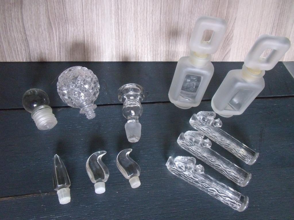anciens en verre : poses couteaux, flacons, bouchons catafe, Antiquités & Art, Enlèvement