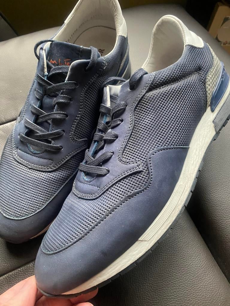 Heren schoenen sneakers “Van lier”, Kleding | Heren, Schoenen, Verzenden, Zo goed als nieuw, Blauw, Sneakers