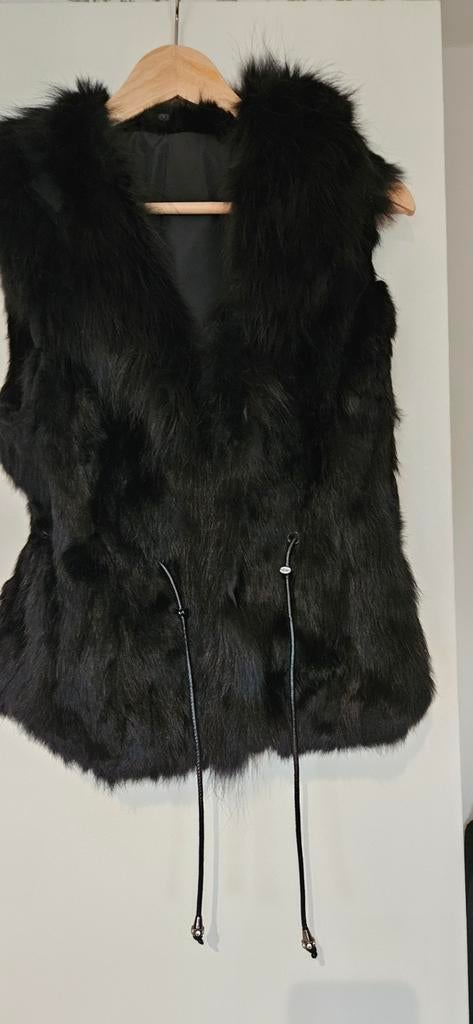 Gilet en véritable fourrure, Enlèvement, Comme neuf, Taille 38/40 (M), Noir