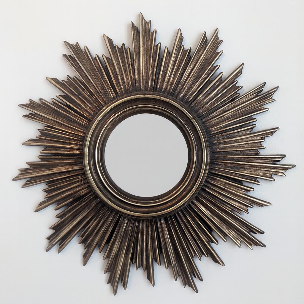 Magnifique miroir soleil mid-century, Antiquités & Art, Antiquités | Miroirs, Enlèvement