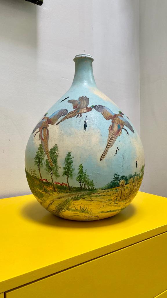 Mooie Dame Jeanne vaas met schilderwerk R.Caboor, Antiquités & Art, Antiquités | Vases, Enlèvement