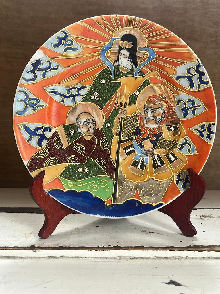 Chinees bord Godin Satsuma, Antiek en Kunst, Antiek | Keramiek en Aardewerk, Ophalen