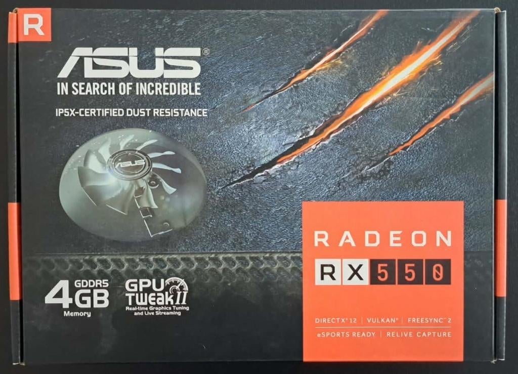 ASUS Radeon RX550 in originele verpakking, Computers en Software, Videokaarten, Zo goed als nieuw, AMD, PCI-Express 3.0, GDDR5