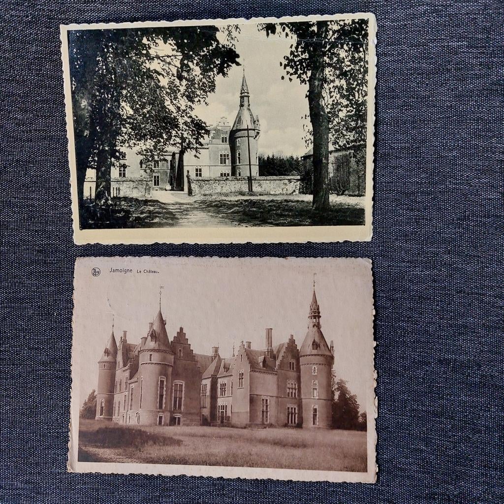2 oude postkaarten: Kasteel van Jamoigne, Enlèvement ou Envoi