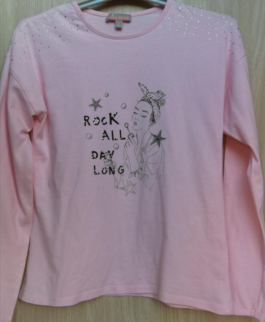 Warme pastelroze longsleeve - Lisa Rose - maat 152, Meisje, Ophalen of Verzenden, Zo goed als nieuw, Shirt of Longsleeve