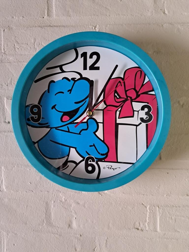 Wandklok de smurfen  2011 Peyo, Ophalen of Verzenden, Smurfen, Zo goed als nieuw