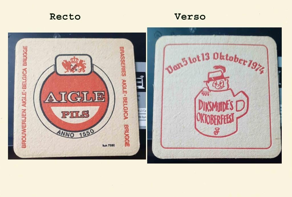 Bierattributen AIGLE BELGICA, Ophalen of Verzenden, Gebruikt, Viltje(s), Overige merken