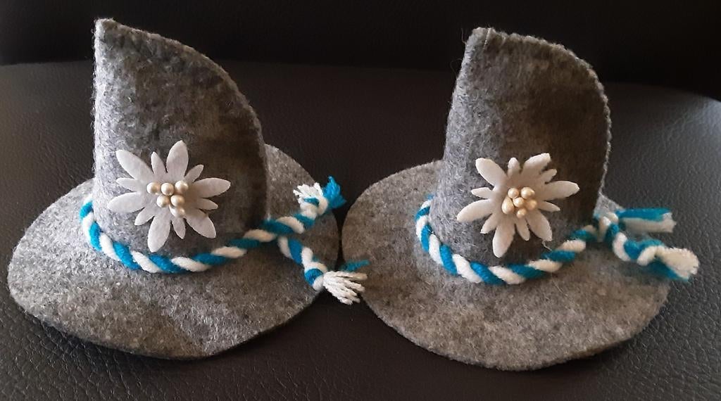 Mini chapeau gris oberbayern 6x10cm, Hobby & Loisirs créatifs, Bricolage, Comme neuf, Enlèvement ou Envoi