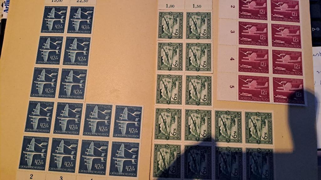 Allemagne Nazi 1944 Timbres MNH Swastika avions Seconde Guer, Enlèvement ou Envoi, Non oblitéré, Avions