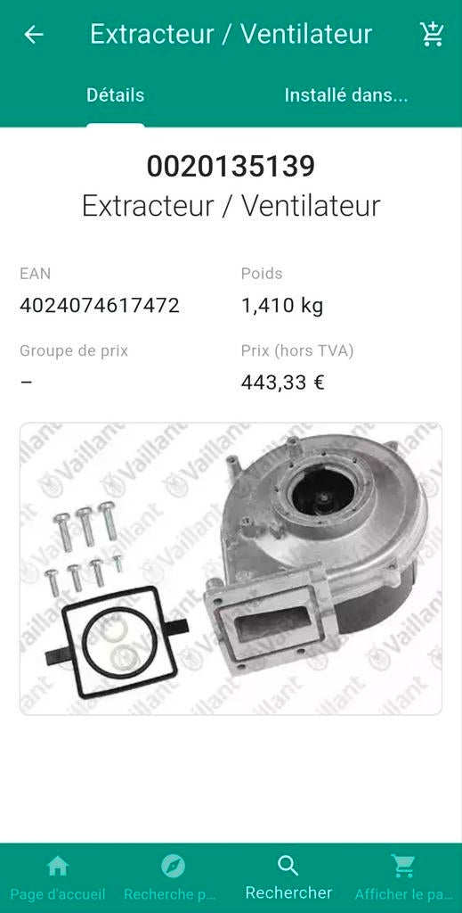 Ventilateur Vaillant ecoTEC Plus VC 356/5-5 (E-BE) R6 Neuf., Enlèvement ou Envoi, Neuf