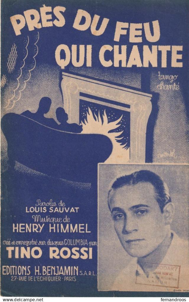 PRES DU FEU QUI CHANTE TINO ROSSI TANGO CHANTE PARTITION MUS, Ophalen of Verzenden, Gebruikt, Thema