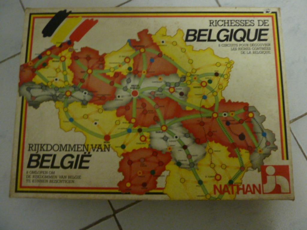 Jeu Richesses de Belgique de NATHAN (1989) 3 ans et + -, Trois ou quatre joueurs, Enlèvement ou Envoi, Utilisé, Nathan