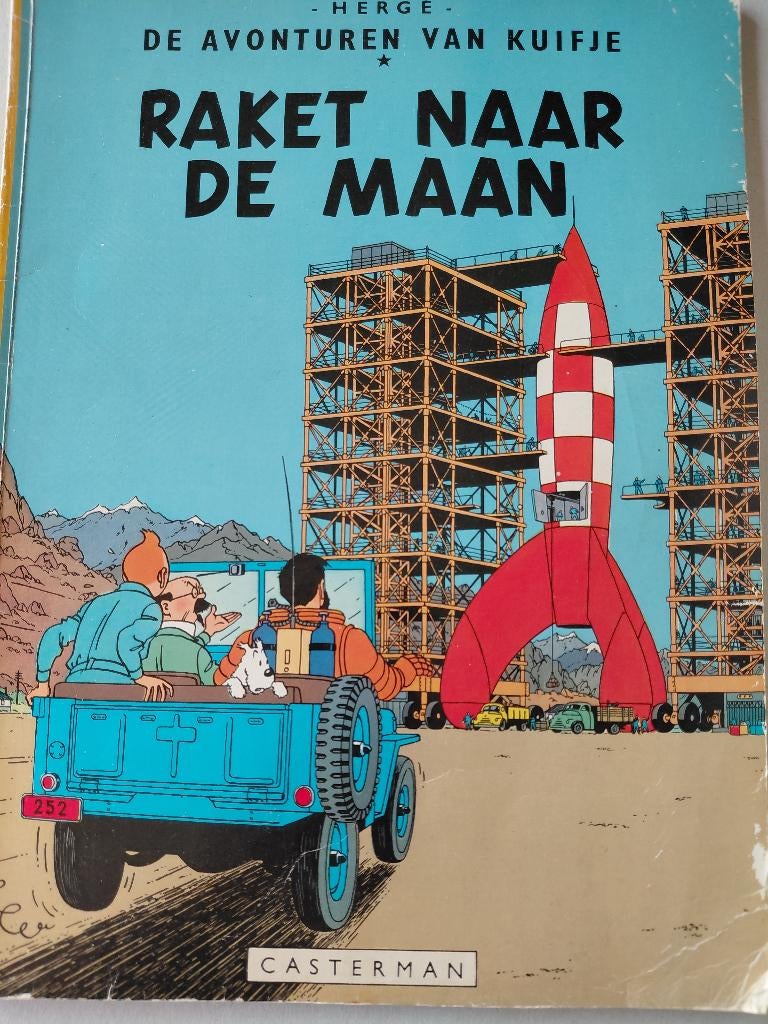 Kuifje. Raket naar de maan Strip, Boeken, Eén stripboek, Hergé, Ophalen, Gelezen