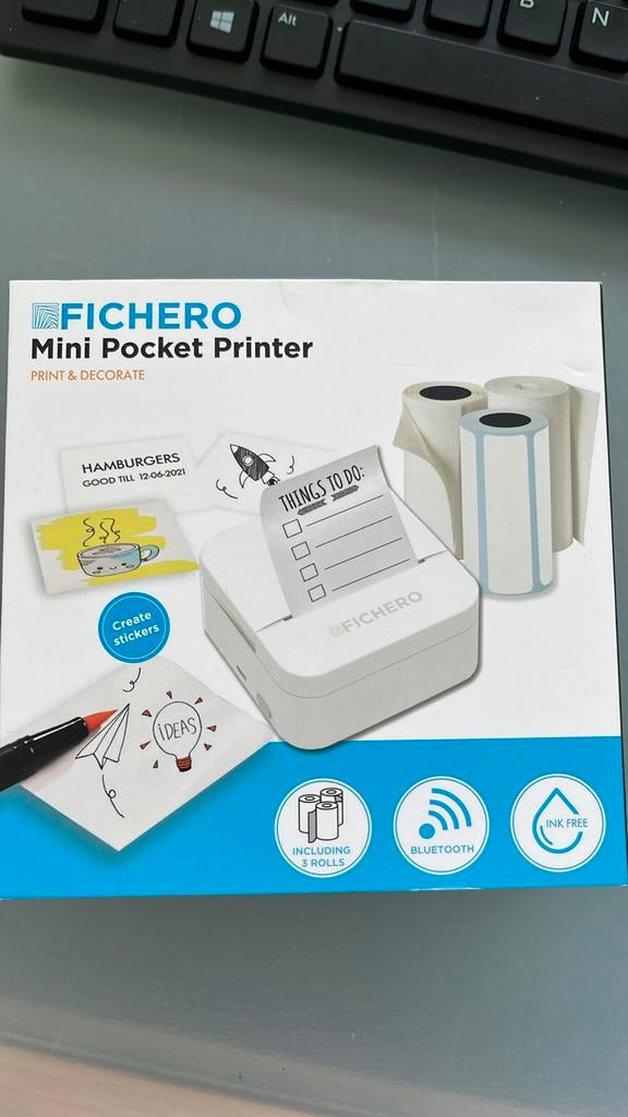 Fichero - mini pocket printer, Computers en Software, Pocketprinters, Ophalen of Verzenden, Nieuw