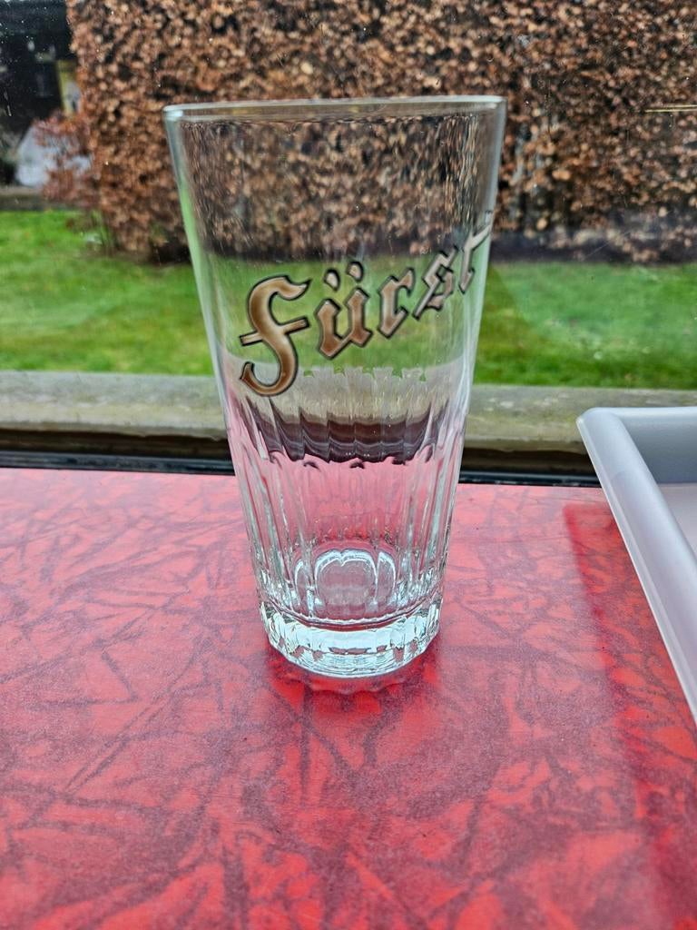 Oud emaille bierglas furst, sas ecluse boortmeerbeek, Verzamelen, Biermerken, Ophalen of Verzenden