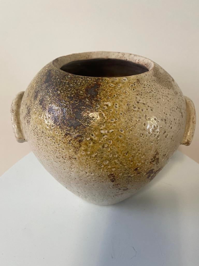 Vase vintage brutaliste grès, Enlèvement ou Envoi