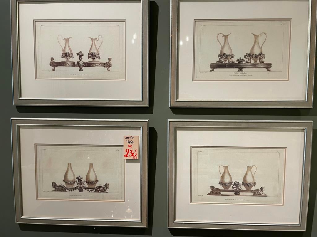 Kaders set/4 met mooie prent. Dubbele passe-partout, Ophalen, Zo goed als nieuw