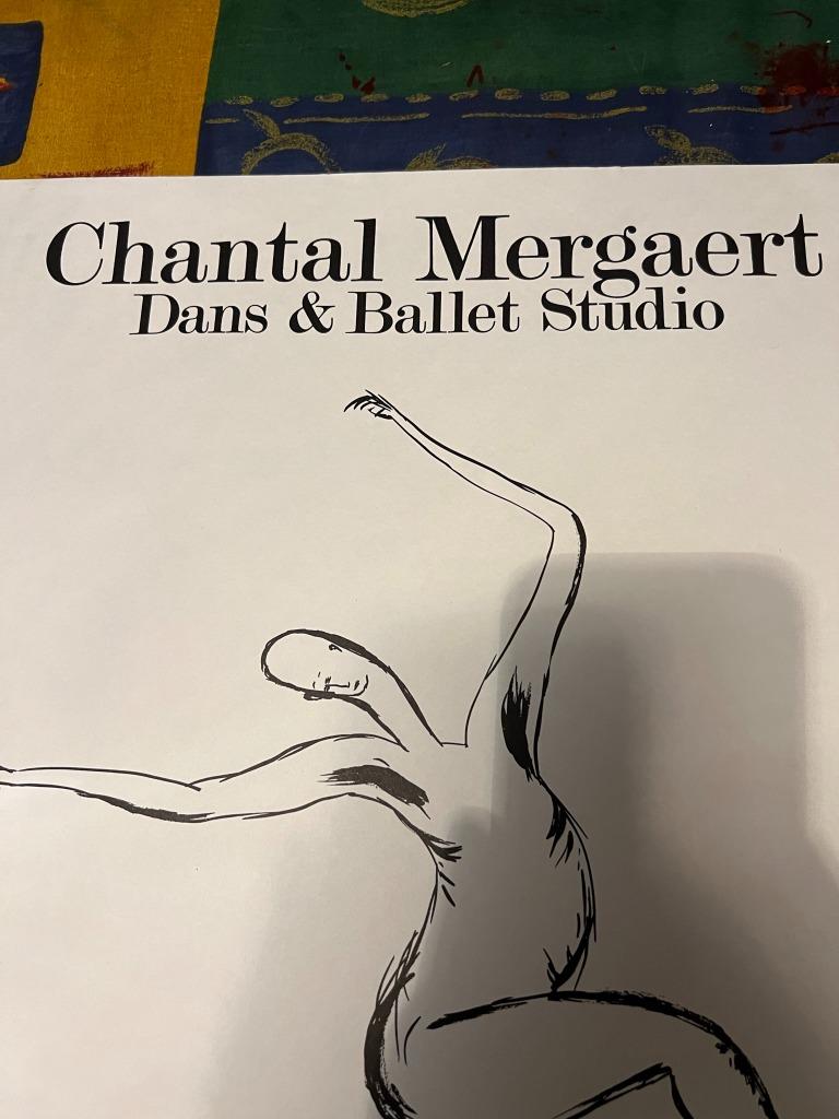 Vintage poster, Chantal Mergaert - Dans & Ballet Studio, Rechthoekig Staand, Deurposter of groter, Ophalen of Verzenden, Zo goed als nieuw
