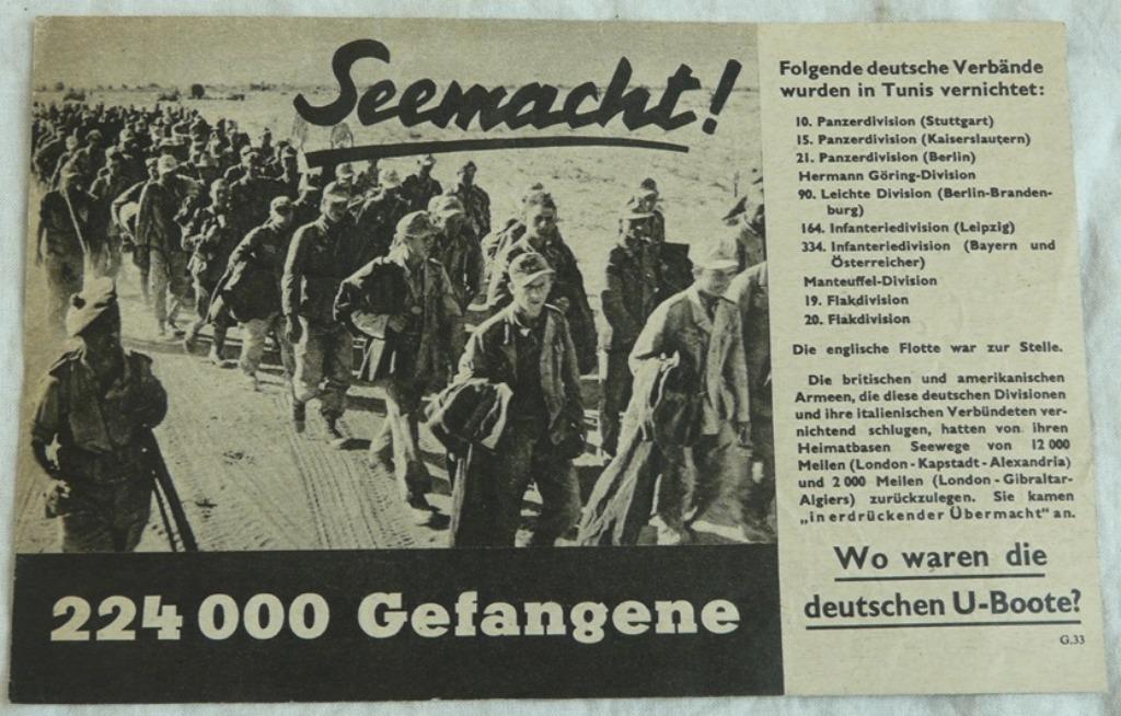 Pamflet, Leaflet, Flugblatt, Nr.: G33, Engels / UK, 1943.(1), Verzamelen, Militaria | Tweede Wereldoorlog, Ophalen of Verzenden