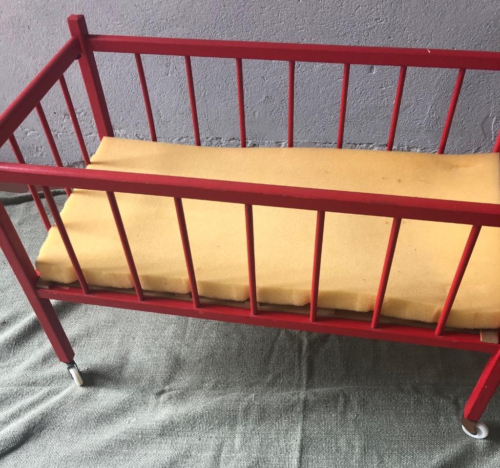 Brocante poppenbedje samenplooibaar, Antiek en Kunst, Ophalen of Verzenden