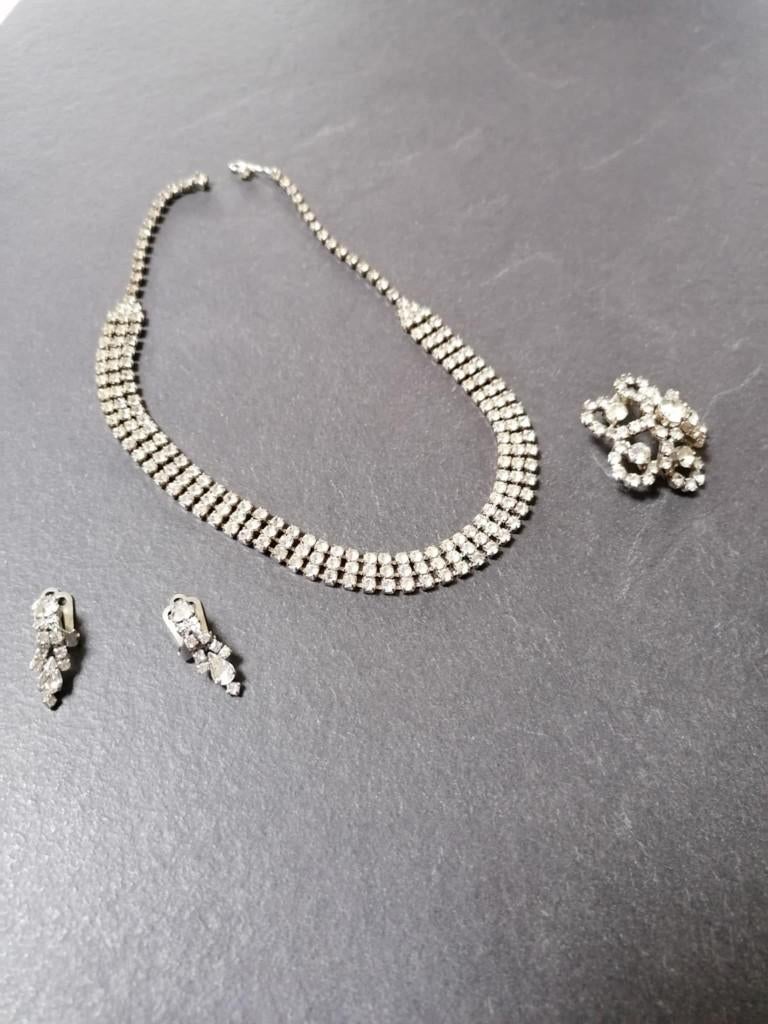 Ensemble parure en strass année 60, Ophalen, Overige materialen, Overige typen