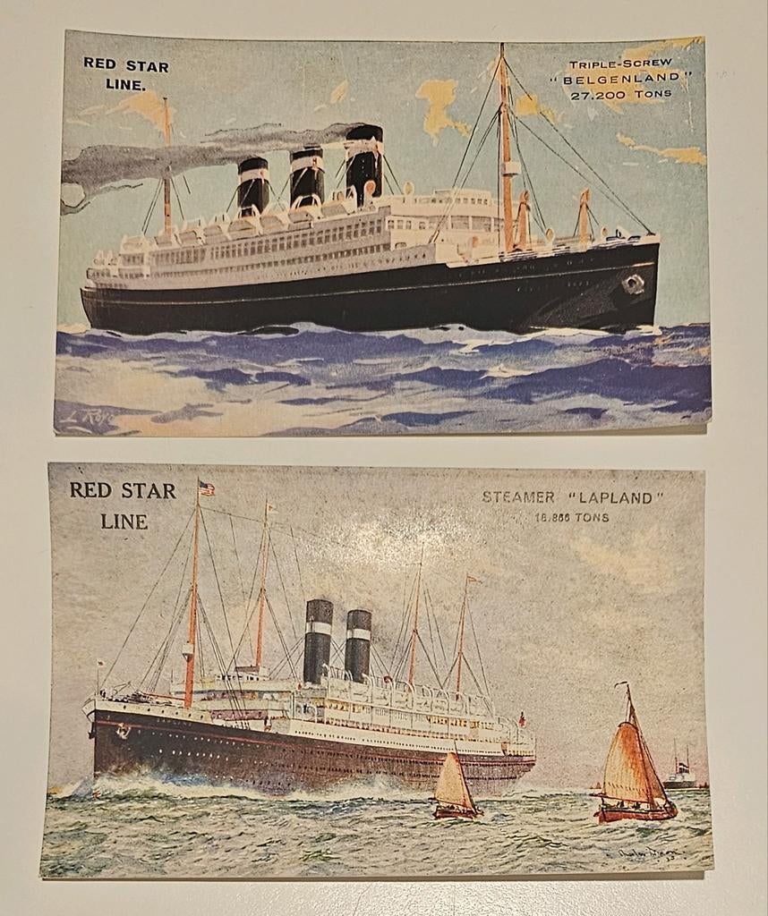 Red Star Line (Antwerpen) - Belgenland & Lapland, Verzamelen, Postkaarten | België, Ongelopen, Antwerpen, 1920 tot 1940, Ophalen of Verzenden
