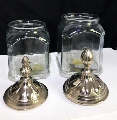 Bocaux bonbons verre couvercle argenté Vintage😍🤗💑, Antiquités & Art, Antiquités | Verre & Cristal, Enlèvement ou Envoi