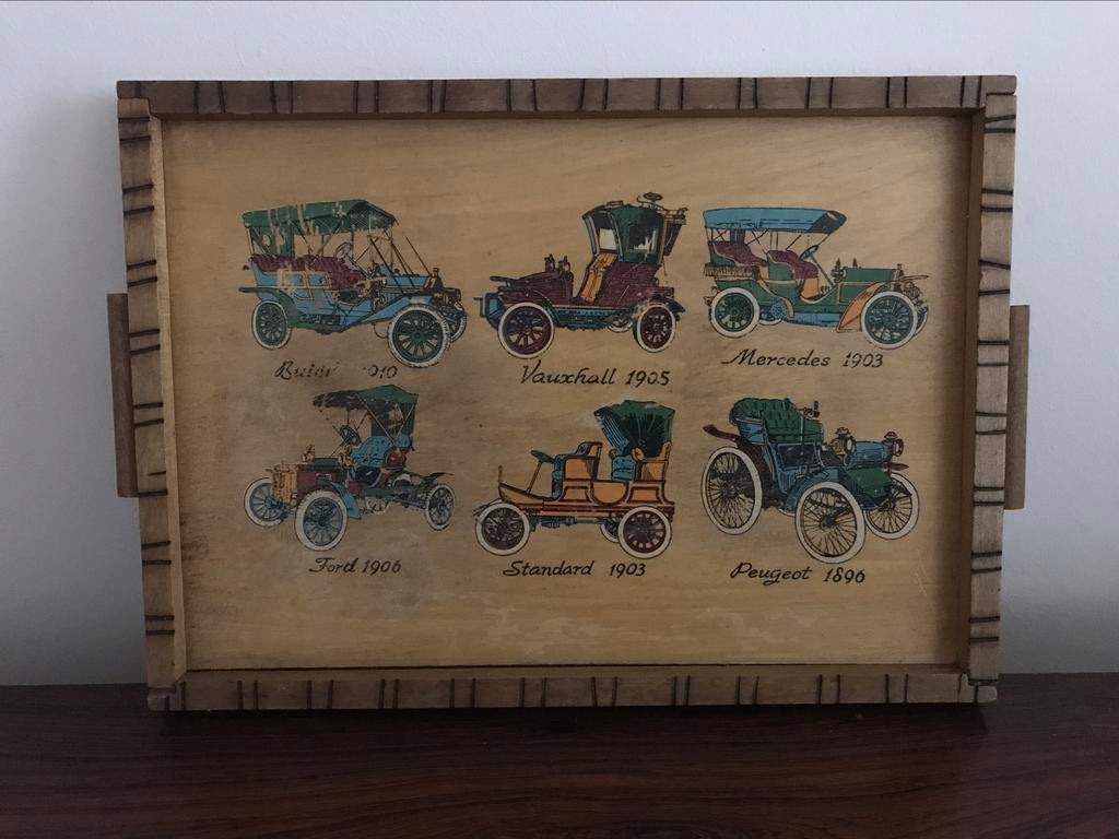 Dienblad plateau auto’s oldtimers, Ophalen of Verzenden