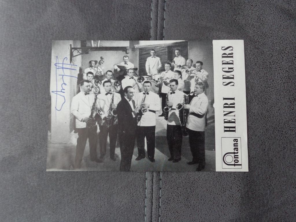Ancienne photo d'Henri Segers et son orchestre + dédicace, Collections, Enlèvement