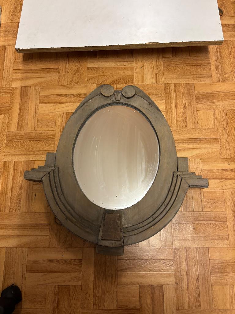Spiegel rond hout naturel, Huis en Inrichting, Woonaccessoires | Spiegels, Ophalen of Verzenden, Nieuw, Rond