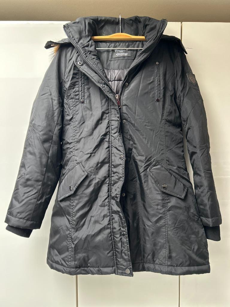 Zac & Zoe zwarte jas met capuchon - Maat S, Kleding | Dames, Zac & Zoe, Zwart, Ophalen of Verzenden, Maat 36 (S)