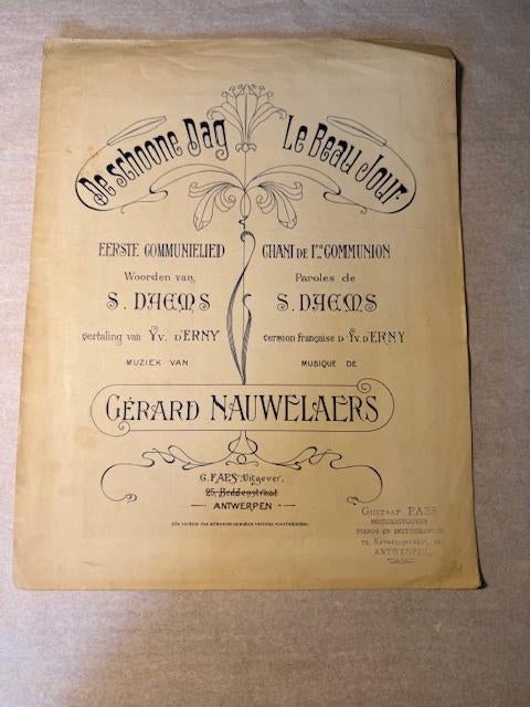 Gérard Nauwelaers – De schoone dag, Muziek en Instrumenten, Bladmuziek, Zang, Gebruikt, Klassiek, Ophalen of Verzenden