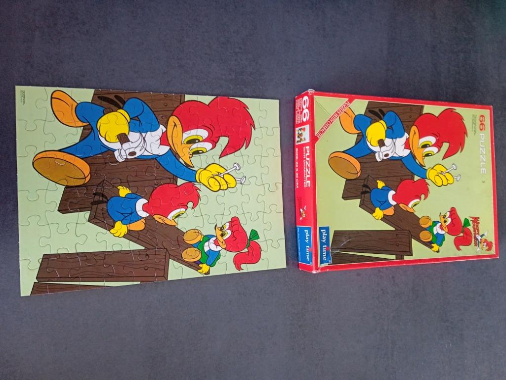 Puzzel woody woodpecker, 66 stuks, merk play time, Enlèvement ou Envoi, Plus de 50 pièces, Utilisé, 4 à 6 ans