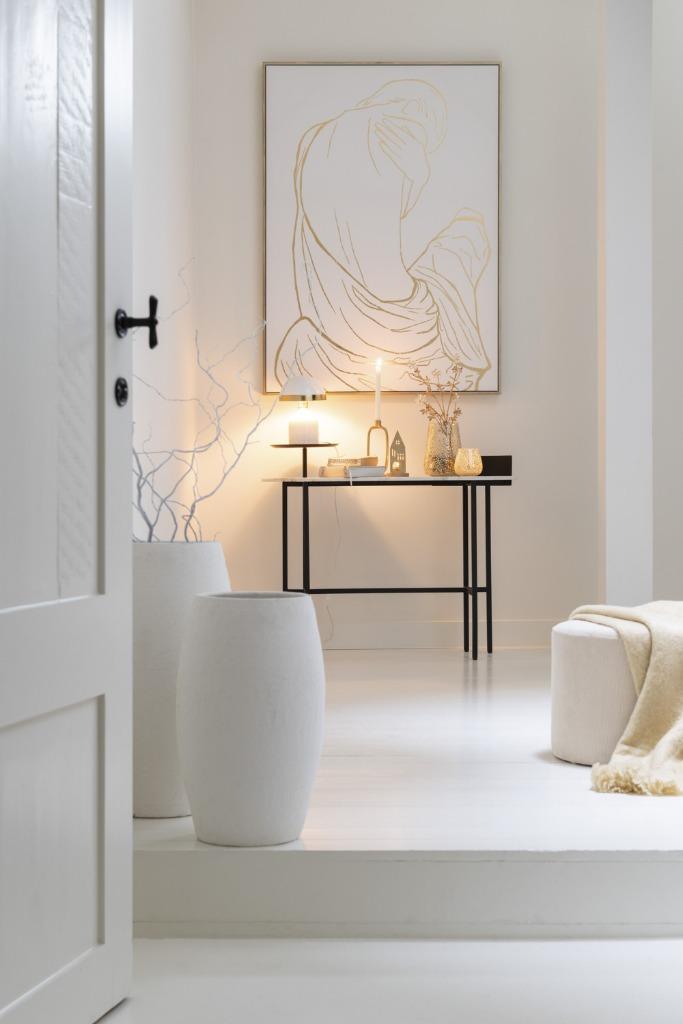 Lijntekening Vrouw Met Laken Kader Mdf/Glas Wit/Goud NIEUW!, Maison & Meubles, Accessoires pour la Maison | Décorations murale