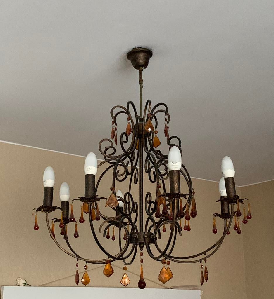 Lustre vintage, Maison & Meubles, Enlèvement, Utilisé, Métal